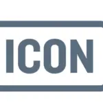 ICON company logo in gray with bold uppercase text inside a rounded rectangular border