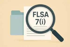 HR compliance audit on FLSA 7(i) exemption misclassification