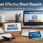 Small business payroll team reviewing cost-effective direct deposit options including ACH transfers and payroll cards for employee payment processing