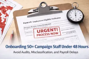 Surviving the Canvasser Surge: Onboarding 50+ Staff in Under 48 Hours Without Triggering an Audit