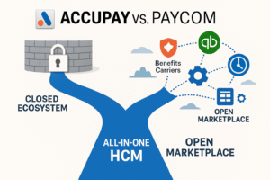 California business owner choosing between DIY payroll software and a full-service payroll service bureau like AccuPay Systems