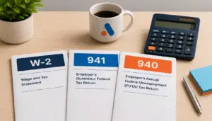 Employer payroll tax obligations guide, FICA, FUTA, SUTA, deposit schedules, and penalties