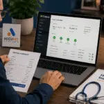Payroll journal entry for health insurance in QuickBooks showing employee and employer portions